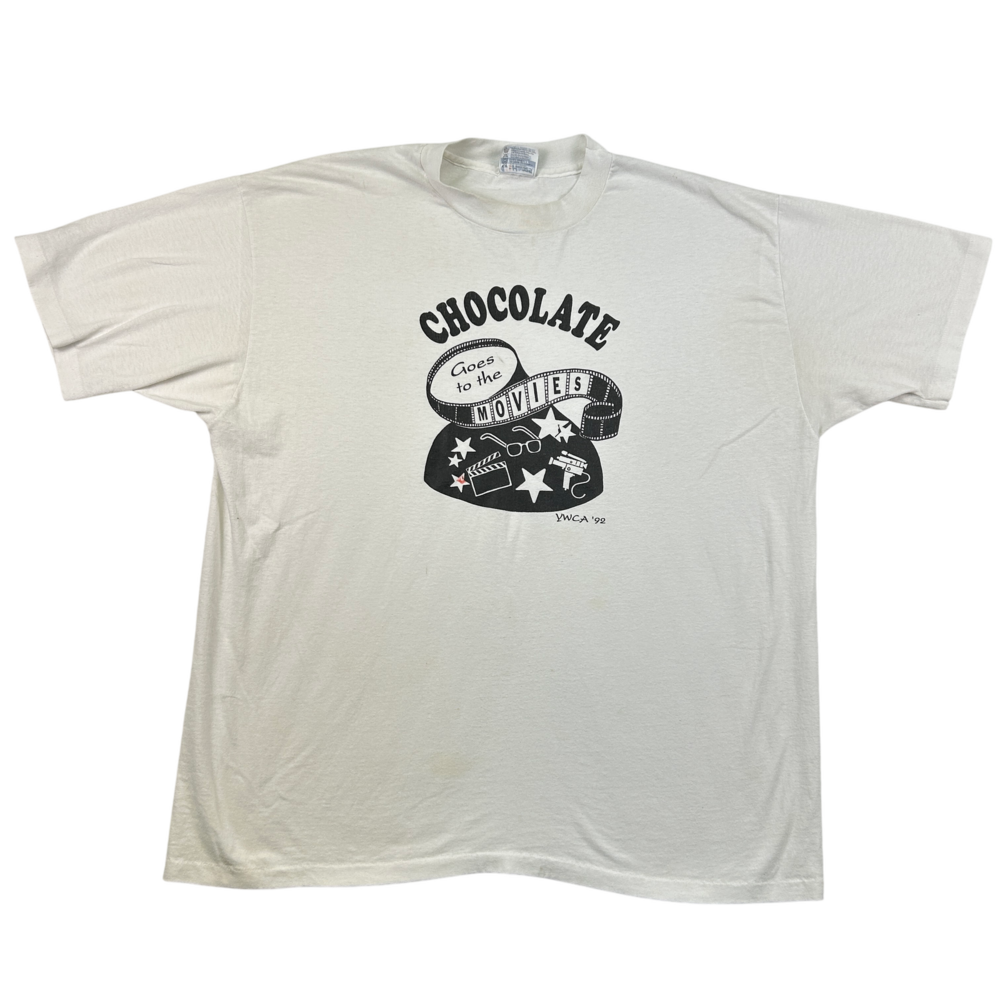 Vintage Hanes Shirt Mens 2XL Chocolate Goes to the Movies YWCA 1992 USA Made